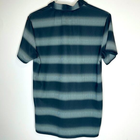 Medium Nike Dri-Fit Gray-Black Striped SS Polo‎ - Picture 2 of 4